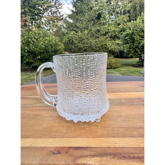 Iittala Ultima Thule Beer Mug 16oz Finland Clear Blown Glass Art 4-1/2” - Picture 1 of 9